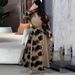 Women's Backless Halter Maxi Dress – Sleeveless High-Slit Polyester Dress With Flounce Hem (Breathable Summer Dress, S-3xl, Streetwear Elegance)_ecoleips.com
