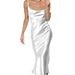 women's suspender satin leaking quilt lace-up sexy fishtail dress nightgown nightclub style evening dress_ecoleips.com