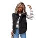 "Women's Lightweight Quilted Down Vest – Autumn Winter Warm Cotton Blend Waistcoat For Layering & Outdoor Activities"_ecoleips.com