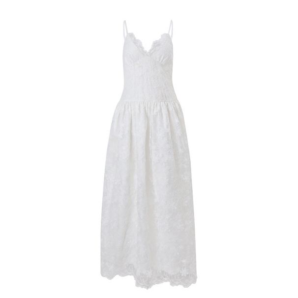 New Sexy V-neck Lace Mesh Waist Pendulum Suspender Dress Women_ecoleips.com