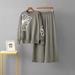 "Elegant Embroidered Knit Sweater & Wide Leg Pants Set For Women - Comfortable Casual Outfit"_ecoleips.com