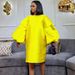 D3075 Independent Station 2022 Cross-Border Spring/Summer New Solid Color Puff Sleeve Loose Casual Plus Size European_ecoleips.com