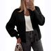 Women's Long Sleeve Knit Cardigan With Button Front, Cozy Chunky Knit Sweater, Round Neck Open Front Casual Fall Fashion Top_ecoleips.com