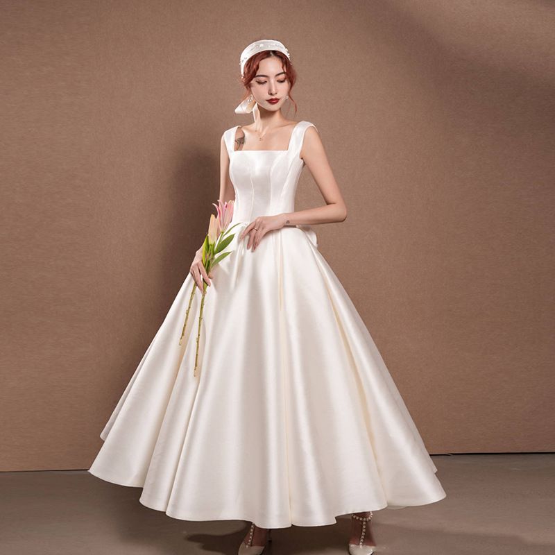 Women's Clothing New Daily Simple Forest Dress Skirt Sling Out Yarn Satin Light Wedding Dress_ecoleips.com