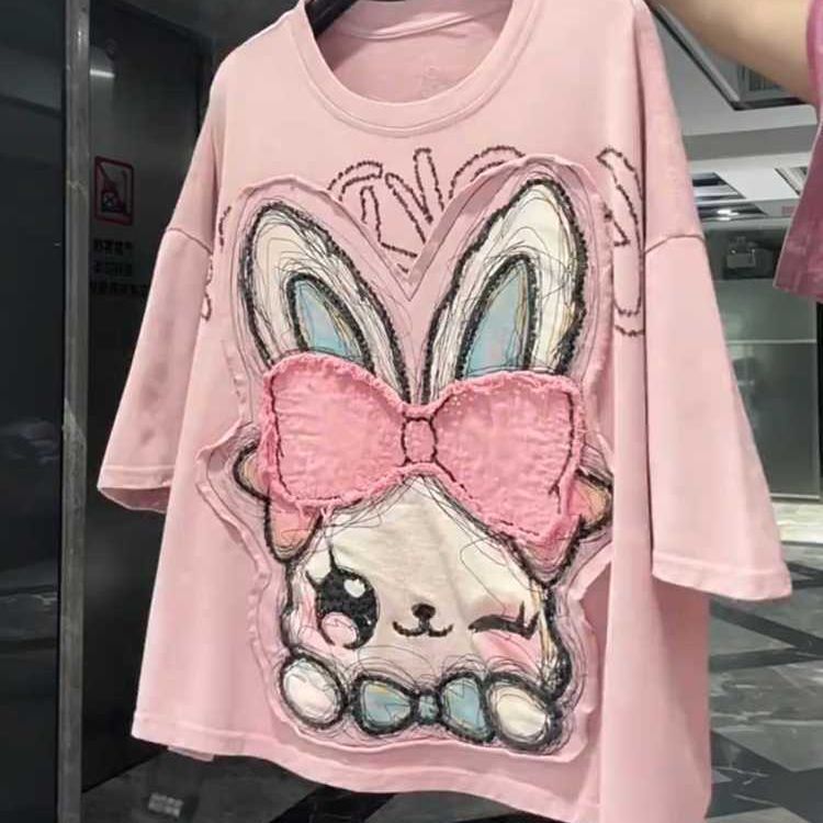 Plus Size Patchwork Print T-Shirt For Women – Oversized Loose Fit, Soft Polyester, Summer Casual & Comfortable Top_ecoleips.com