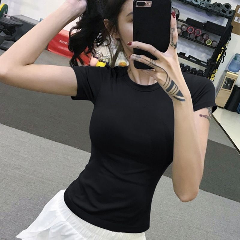 Yoga Wear Sportswear Fitness Quick Drying Gym Wear Running T-Shirt Short Sleeved Outdoor Waist Slimming Figure Flattering_ecoleips.com