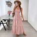 Women's Backless Halter Top Cake Dress Big Bow Waist Cinching European And American Style Export Clothing_ecoleips.com