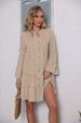 2024 European And American Cross-border Foreign Trade Spring New Women's Printed Gold-embossed Pleated Bell-sleeve Loose_ecoleips.com