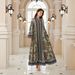 Modest Abaya Dress Muslim Women's Long Sleeved Rhinestone Printed Dress New Style Middle East Fashion_ecoleips.com