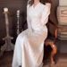 Elegant Lace Embroidery Hollow Evening Dress Lady Fashion High Waist Slim Long Dress Sexy V-neck Long Sleeve Solid Banquet Dress_ecoleips.com