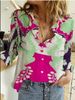 Aria Basics Aria Basics Cross-Border European And American Women's 2025 Summer New Fashion Map Print Long Sleeve Shirt For Women_ecoleips.com
