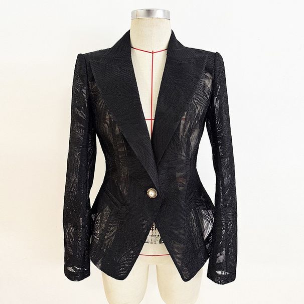 K New Fashionable Slimming Embroidered Mesh Jacket And Suit Coat_ecoleips.com