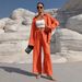 Spring Fashion Collection: Stylish Plus Size Women's Long-Sleeved Cardigan Two-Piece Set With Casual Solid Color Design_ecoleips.com