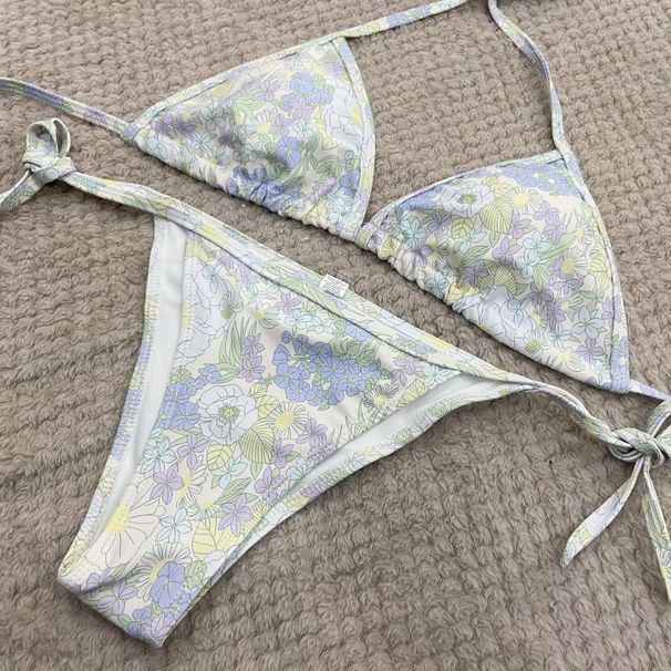 Letter Print Classic Ins Style Cute Japanese Fresh Hot Spring Travel Vacation Sexy Bikini Swimsuit For Women_ecoleips.com