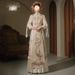 Short Bride 145cm Weddig Chiese-style Xiuhe Dress, Slim-fit, Champage Color, Light Color Series, Toast Dress For_ecoleips.com