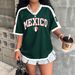 Women's V-Neck Short-Sleeve T-Shirt – Lightweight Breathable Quick-Dry Top With Digital Print (Multiple Colors, S-5XL)_ecoleips.com