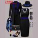 Elegant Stylish Color Blocked Long Sleeved Cardigan Plus Size Women's Clothing Fitted Midi Sleeveless Dress_ecoleips.com