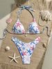 Women's Clothing Starfish Double Fabric Print Bikini Set Sexy Swimsuit Regular Fit Polyester Spring/Autumn/Winter/Summer_ecoleips.com