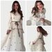 White Butterfly Embellished Belt Maxi Dress Elegant Slim Fit Long Sleeve European American Style Women's Clothing_ecoleips.com