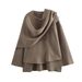 Women's Clothing With Asymmetrical Scarf Short Knitted Jacket_ecoleips.com
