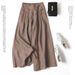 High End Drape Cotton And Linen Pants Slimming Casual Nine Point Wide Leg Pants Yamamoto Pants_ecoleips.com