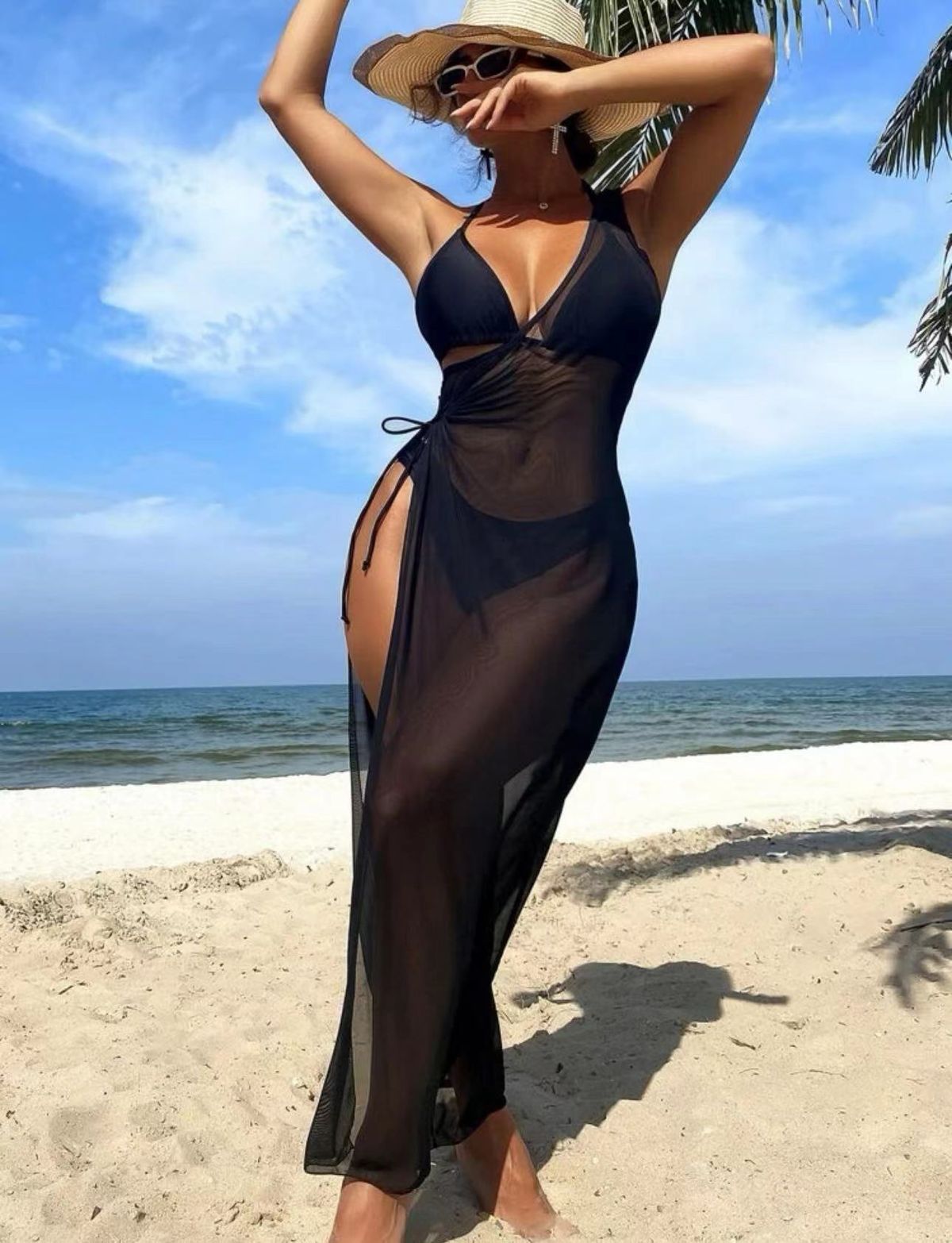 Cross-border European American Hot Girl Solid Color Three-piece Bikini Set, Sexy And Alluring Beach Vacation Casual_ecoleips.com
