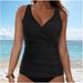 Aria Basics 2025 New European And American Style V-Neck Cross Adjustable Strap Swimsuit Two-Piece Bikini Set_ecoleips.com