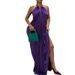 2026 Spring New Women's Clothing, Cross-Border European And American Dresses, Elegant Solid Color French Halter Neck_ecoleips.com