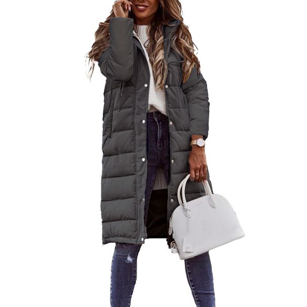 Unisex Longline Zip-Up Hooded Jacket – Oversized Cotton Blend Coat With Stand Collar, S-5XL (Black/Army Green/Khaki/White/Charcoal)_ecoleips.com