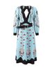 Fashion Patchwork A Line V Neck Dress For Women Elegant Floral Printed Long Sleeve Dresses 2025 Spring New Chic Beach Vestidos_ecoleips.com