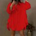 Women's Clothing New Size Women's Solid Color Loose Ruffled Hem Loose Shirt_ecoleips.com