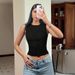 Voya Spring/Summer New Hot Girl Round Neck Sleeveless Knit Vest Short Slim Fit Top For Layering, Independent Station_ecoleips.com