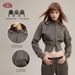 Aria Basics BE Women's Clothing|2025 Autumn European And American Retro Detachable Hooded Lulu Sweatshirt Short Waist Zipper Jacket_ecoleips.com