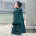 girl 25 Winter New Heavy Geometry Quilted Plaid Padded Thickened Improved Zen Style Women's Cotton Jacket Coat_ecoleips.com
