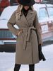 Classic Double-Breasted Wool Coat For Women – Belted Trench Coat With Notched Lapel, Warm Winter Overcoat (Gray/Black/Khaki/Brown/Red, S-XXL)_ecoleips.com