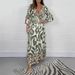 Women's Clothing Autumn Fashion Printed V Neck Ethnic Dress_ecoleips.com