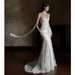 Elegant White Off-The-Shoulder Bridal Gown With Small Train Simple Lace Wedding Dress For Bride Comfortable Off-The-Shoulder Design_ecoleips.com