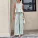 Women's Clothing Women's Plaid Suit Set Ruffled Skirt Round Neck Sleeveless Fashionable And Elegant Two Piece Set Style_ecoleips.com