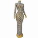 Elegant Mesh Long Dress With Sparkling Rhinestones - Sexy Sheer Party Gown For Fashion Shows & Evening Events_ecoleips.com