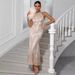 European And American Sexy Women's Sequined Dress Strapless Backless Long Fishtail Skirt Party Dress_ecoleips.com
