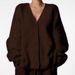 K Loose Women's Cardigan, Soft Long-sleeved Sweater Coat._ecoleips.com
