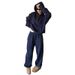 plus Size Casual Sportswear Set Women's Relaxed Fit Hooded Sweatshirt Two Piece Set for Autumn Winter_ecoleips.com
