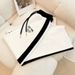 Women's Summer Retro Style Color Block T-Shirt And Sweatpants Set Short Sleeve Fashion Outfit Black White Print 80s Themed_ecoleips.com