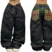 Women's Clothing High Street Personality Pattern Loose Straight Wide Leg Jeans_ecoleips.com