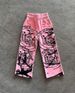 Women's High Street Y2K Dark Anime Print Loose Fitting Drawstring Elastic Casual Trousers Sweatpants European Style_ecoleips.com