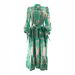 Ladies Fashion Temperament Elegant Contrast Color Personality Cuff Design With Belt Long Dress_ecoleips.com