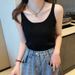 2025 New Knitted Camisole Women's Inner Wear Suit Base Vest Solid Color White Sleeveless Top For Summer_ecoleips.com