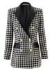 K New Qianniao Style Suit Jacket For Women With Contrasting Color Splicing And Double Breasted Suit Top For Commuting_ecoleips.com