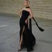 Talenza White Elegant Ribbon Long Dress Female Fashion Sleeveless Backless Strapless Long Dresses Beach Vacation Female Dresses_ecoleips.com
