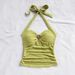 American Style Women's Halter Neck Camisole Slim Fit Backless Top Metal Embellishments Casual Versatile_ecoleips.com